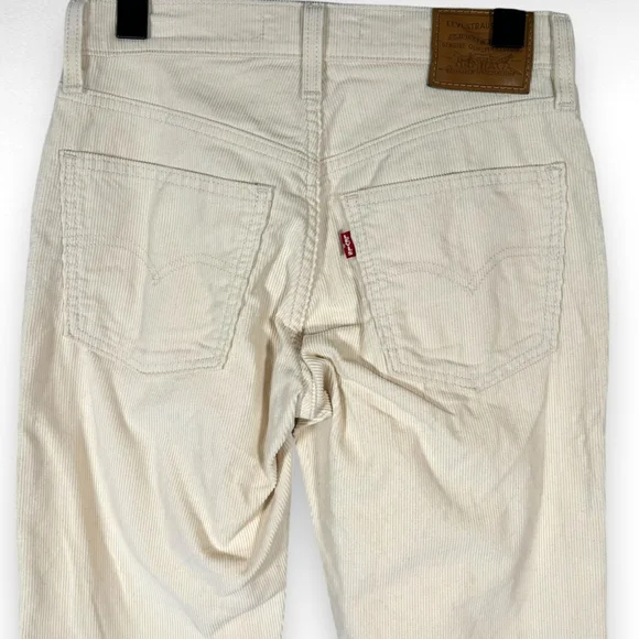 Levis Middy Ankle Bootcut Corduroy Jeans Pants Cream Casual Neutral Size 24 - Picture 8 of 14